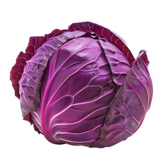 Obraz premium Purple cabbage isolated on transparent background Generative Ai.