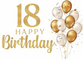 Elegant Greeting celebration thirty years birthday. Anniversary number 30 foil gold balloon. Happy birthday, congratulations poster. Golden numbers with sparkling golden balloon. Vector background