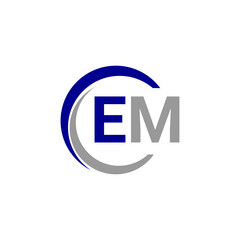 Alphabet letters Initials Monogram logo EM, INITIAL Letter EM logo design, template vector.
