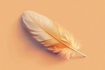 Obraz premium Modern minimalism feather on neutral backdrop 