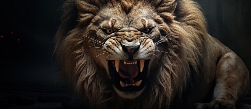 The lion roared angrily.