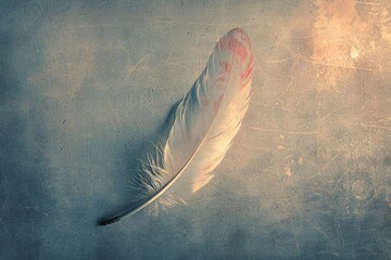 Feather on table