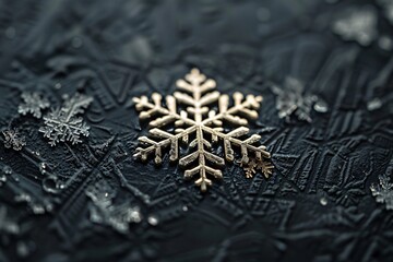 Snowflake on black cloth