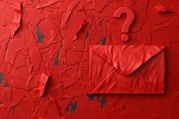 Close-up red envelope question mark