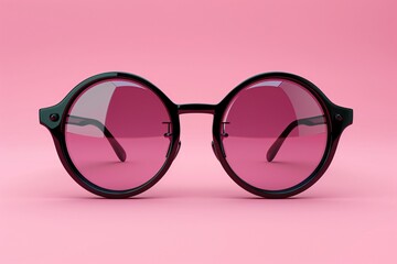 Detailed view: sunglasses on pink surface