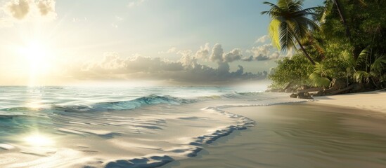beach waves in the sea.