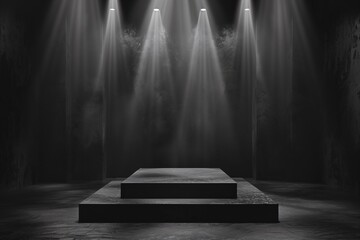 Monochrome stage and spotlights
