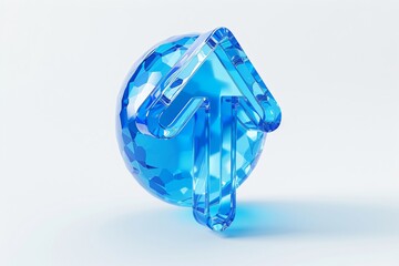Blue crystal arrow on blue ball