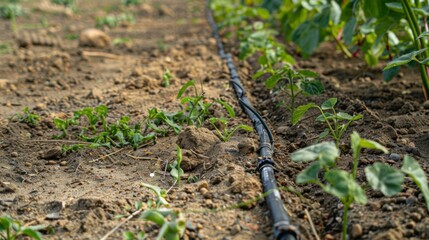 A dry barren patch of land transformed into a bountiful garden thanks to the installation of a drip irrigation system.