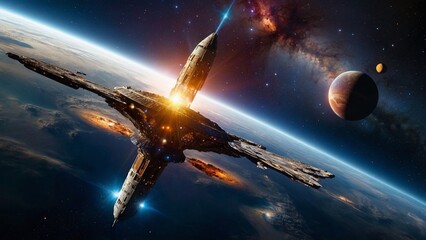 Cosmic Outpost: Space Station Among Stars and Planets