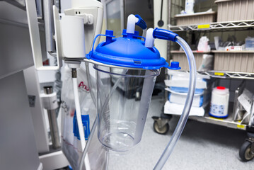 hospital suction tube with yankauer suction tip, isolated on white background