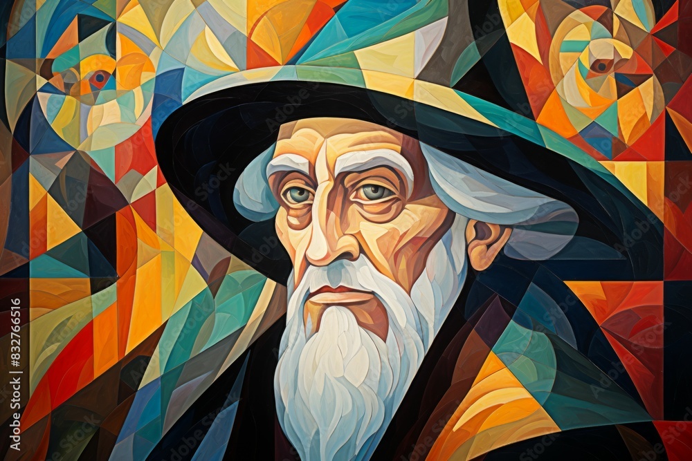 Wall mural A wise and venerable sage, possessing profound knowledge of history and arcane arts. - Generative AI