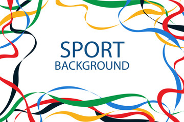 Sports background with colorful wavy stripes. Abstract colorful background with waves