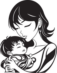 Mother and baby silhouette