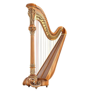 recommend clip art: Harp on transparent isolated background