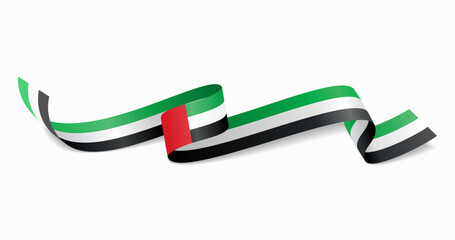United Arab Emirates flag wavy abstract background. Vector illustration. © Khvost