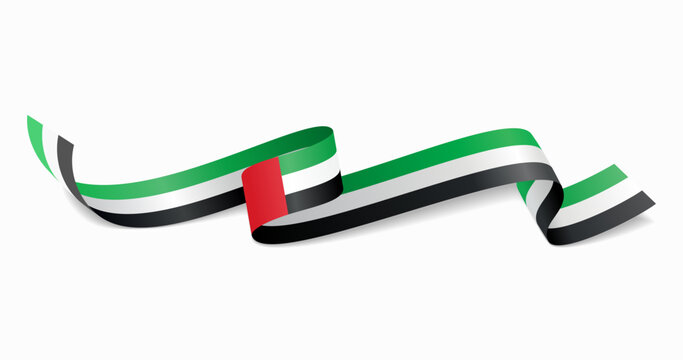 United Arab Emirates flag wavy abstract background. Vector illustration.