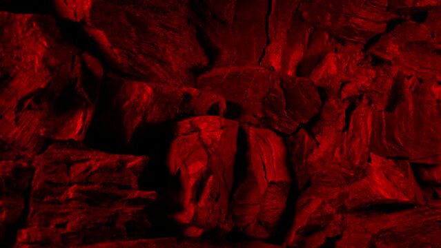 Passing Jagged Red Cave Wall