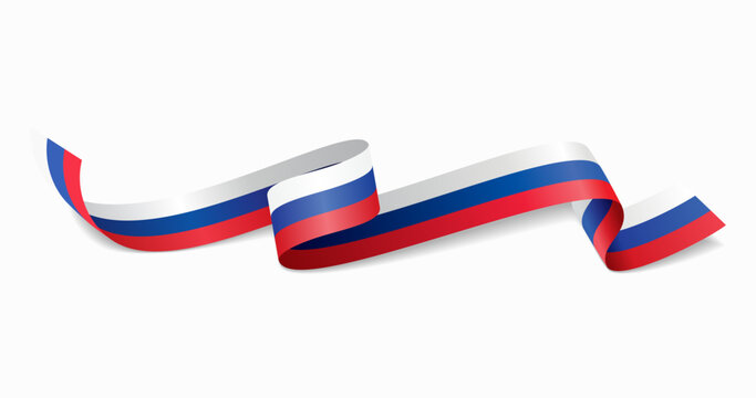 Russian flag wavy abstract background. Vector illustration.