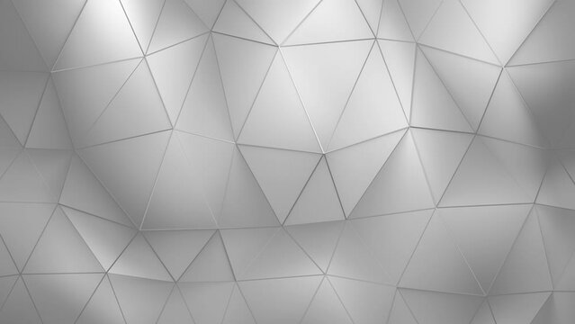 A White Faceted Polygon Geometric Background With Gold Lines. Luxury Concept.  Infinite loop background