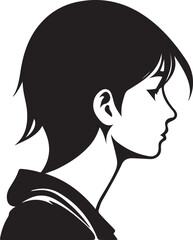 Human head profile black shadow silhouette