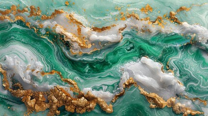 A serene marble backdrop with soft aqua veins gently interspersed with delicate gold threads, set against a tranquil seafoam green marble.