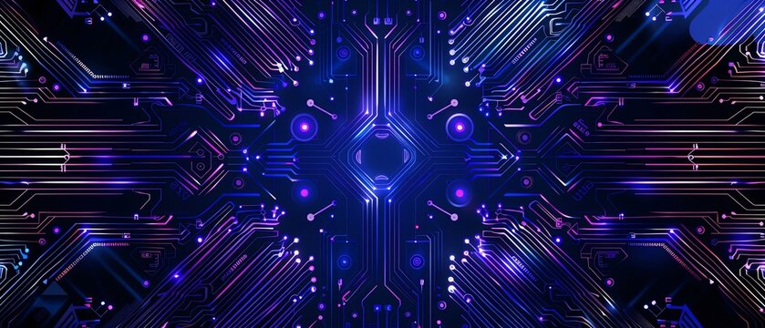 The image is an abstract representation of a computer chip