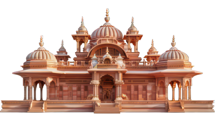 Hindu temple isolated on white created with Generative AI