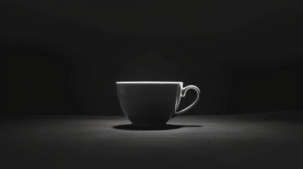 Coffee cup against a black backdrop