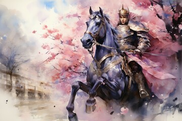Fototapeta premium A noble and honorable knight, upholding chivalry and defending the weak. - Generative AI