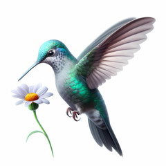 Obraz premium real life like natural hummingbird hovering over the flower