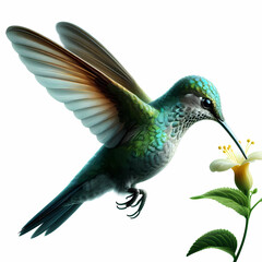 Obraz premium real life like natural hummingbird hovering over the flower