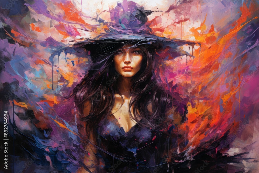Canvas Prints a mysterious and enigmatic sorceress, wielding ancient spells and communing with unseen forces. - ge