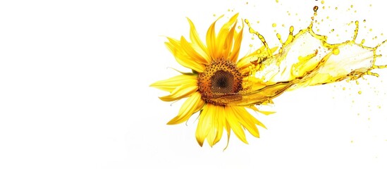 Beautiful splash of sunflower oil isolated.