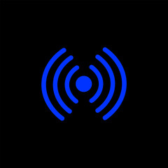 Neon vector illustration Wi-Fi Free vector illustration in blue color. Stylish and modern design, perfect for advertising and informational materials.