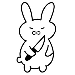 Fototapeta premium Cute Cartoon Bunny Vector Illustration | Minimalist Style