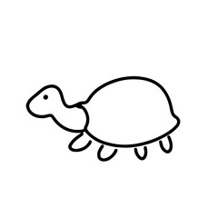 Cute Cartoon Turtle Vector Illustration | Minimalist Style