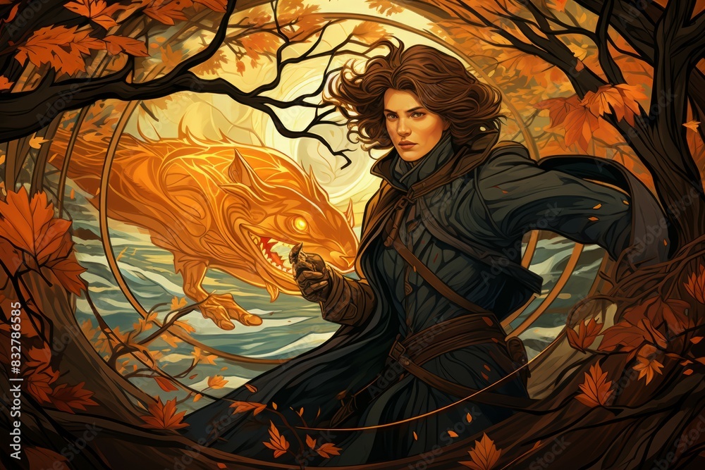 Canvas Prints a skilled and versatile ranger, tracking prey and surviving in the wilderness. - generative ai