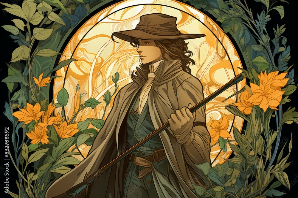 Canvas Prints a skilled and versatile ranger, tracking prey and surviving in the wilderness. - generative ai