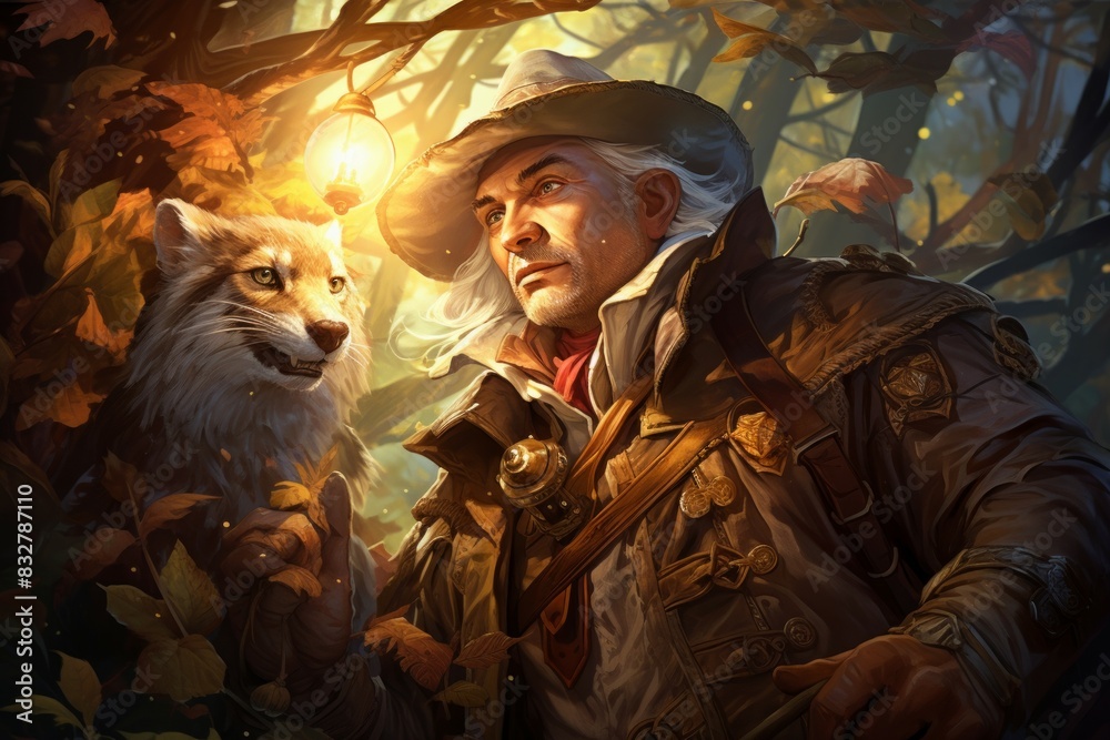 Canvas Prints a skilled and versatile ranger, tracking prey and surviving in the wilderness. - generative ai