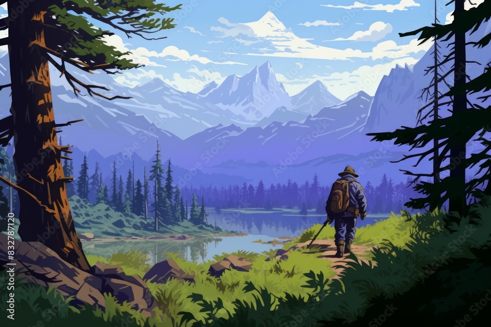 Canvas Prints a skilled and versatile ranger, tracking prey and surviving in the wilderness. - generative ai