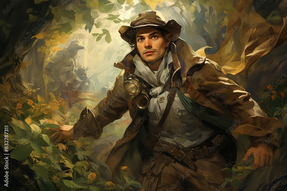 Canvas Prints A skilled and versatile ranger, tracking prey and surviving in the wilderness. - Generative AI