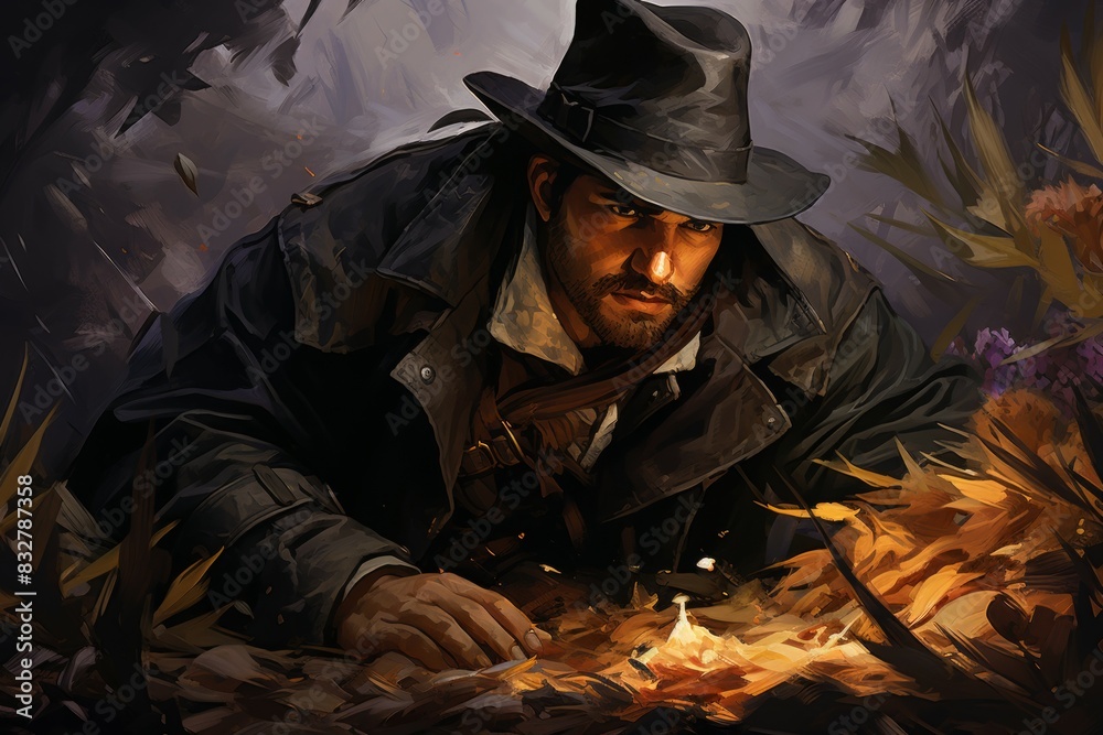 Canvas Prints a skilled and versatile ranger, tracking prey and surviving in the wilderness. - generative ai