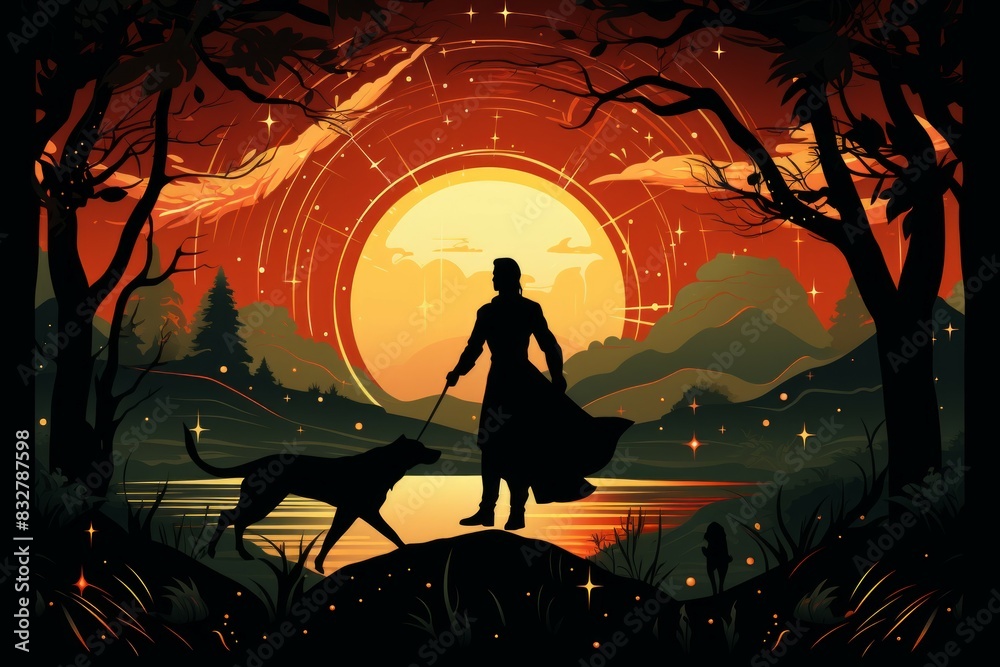Canvas Prints a skilled and versatile ranger, tracking prey and surviving in the wilderness. - generative ai