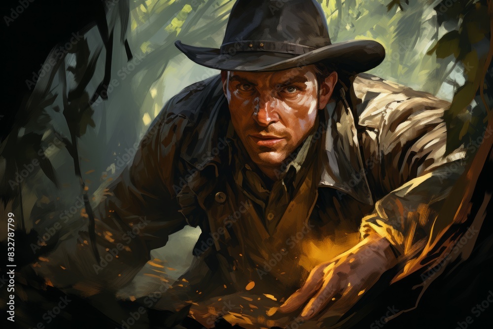 Canvas Prints a skilled and versatile ranger, tracking prey and surviving in the wilderness. - generative ai