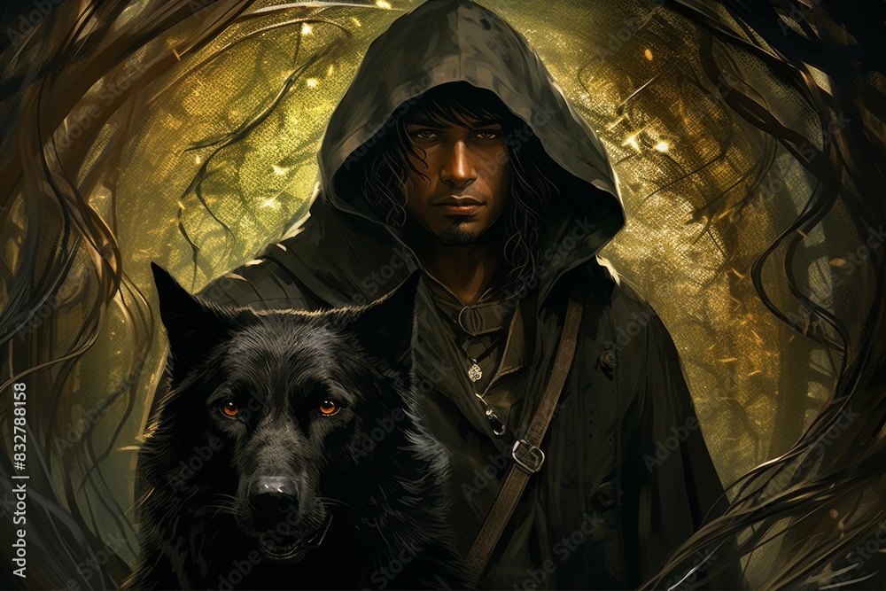 Canvas Prints a skilled and versatile ranger, tracking prey and surviving in the wilderness. - generative ai
