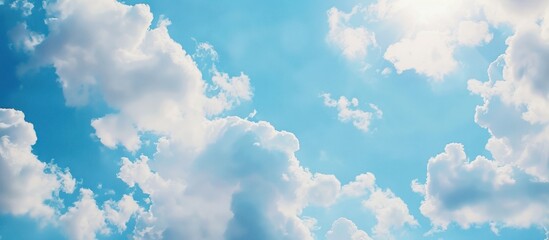 Blue sky background.
