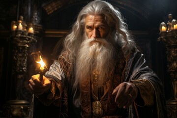Obraz premium A devout and zealous cleric, channeling divine power to smite evil and heal the faithful. - Generative AI