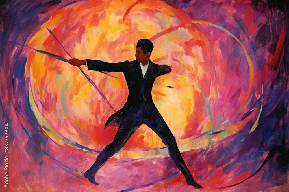 Canvas Prints a fierce and deadly duelist, engaging in graceful combat with a rapier and unparalleled skill. - gen