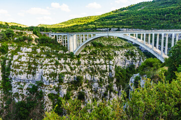 Verdon Gorge and Artuby bridge, France.